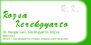 rozsa kerekgyarto business card